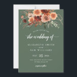 Boho Terracotta Greenery Wedding Invitation Kaart<br><div class="desc">Boho Terracotta Greenery Wedding Invitation</div>