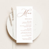 Boho terracotta grillige kalligrafie bruiloft menu