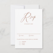 Boho terracotta grillige kalligrafie bruiloft RSVP kaartje (Voorkant)