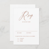 Boho terracotta grillige kalligrafie bruiloft RSVP kaartje (Voorkant / Achterkant)