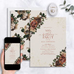 Boho terracotta groen bloemen 50e verjaardag kaart<br><div class="desc">Vier een mijlpaal in stijl met onze Boho Terracotta Greenery Floral 50th Birthday Invitation. Van de handgeletterde kalligrafie tot de terracotta en groen gedroogde bloemenbloembloemen, deze waterverf zet de toon voor uw speciale dag. Met het bijpassende bloemenpatroon op de achterkant van elke kaart weet iedereen zeker dat dit een niet...</div>