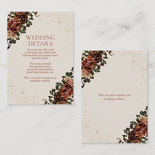 Boho terracotta groen Details Behuizing Kaart (Voorkant / Achterkant)