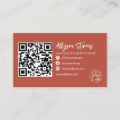 Boho terracotta hair makeup logo qr code visitekaartje (Voorkant)