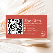 Boho terracotta hair makeup logo qr code visitekaartje