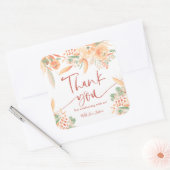 Boho Terracotta Handgeschilderde Bruids- dank je Vierkante Sticker (Envelop)