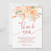 Boho Terracotta Handgeschilderde Bruidsdouche Bedankkaart (Voorkant)