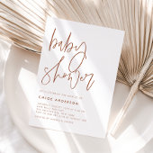 Boho Terracotta handgeschreven het Baby shower van Kaart