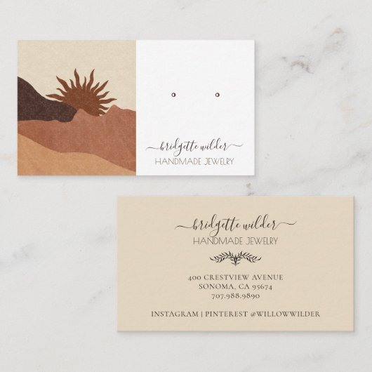 Boho Terracotta Handmade Jewelry Personalized Visitekaartje (Voorkant / Achterkant)