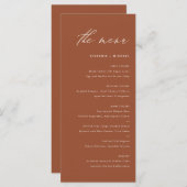 Boho Terracotta Handwrite Calligraphy Wedding Menu (Voorkant / Achterkant)