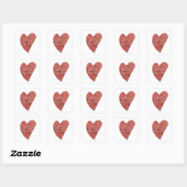 Boho Terracotta Heart Baby shower Vierkante Sticker (Vel)