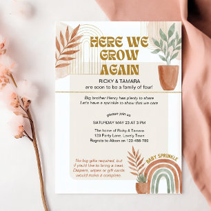 Boho Terracotta Here We Grow Again Baby Sprinkle Kaart