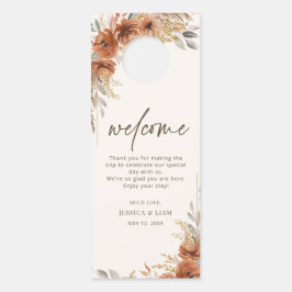 Boho Terracotta Herfst Bloem Bruiloft Niet storen Deurhanger
