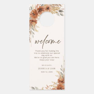 Boho Terracotta Herfst Bloem Bruiloft Niet storen Deurhanger