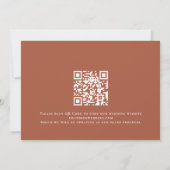 Boho Terracotta Herfst Bloemen QR Code Rust Huweli Save The Date (Achterkant)
