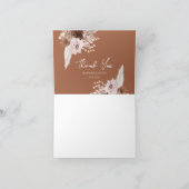 Boho Terracotta Herfst Bloemenbruiloft Dank u Bedankkaart (Binnen)