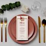 Boho Terracotta Herfst Diner Bloemen Boeket Bruilo Menu<br><div class="desc">Een fancy herfst herfst ivoor beige terracotta verbrande oranje bloemenbruiloft diner menu. Die verbrande sinaasappel en ivoor beige crèmebloemen als pioen en herfstbladeren boeket bevat.</div>