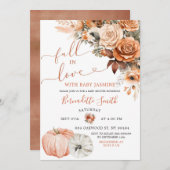 Boho Terracotta Herfst in Liefde Pompoen Baby show Kaart (Voorkant / Achterkant)