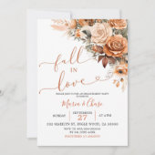Boho Terracotta Herfst in Love Engagement Party Kaart (Voorkant)