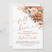 Boho Terracotta Herfst in Love Engagement Party Kaart (Voorkant)