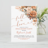 Boho Terracotta Herfst in Love Engagement Party Kaart (Staand voorkant)