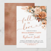 Boho Terracotta Herfst in Love Engagement Party Kaart (Voorkant / Achterkant)