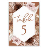 Boho Terracotta Herfst Trouwtafel Nummer Kaart (Voorkant)