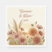 Boho Terracotta Herfst Wilde Bloem Proefdinermidda Servet (Voorkant)
