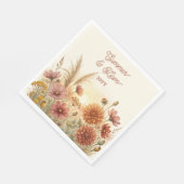 Boho Terracotta Herfst Wilde Bloem Proefdinermidda Servet (Hoek)