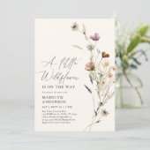 Boho Terracotta Herfst Wildflower Baby shower Kaart (Staand voorkant)