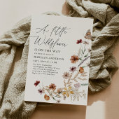 Boho Terracotta Herfst Wildflower Baby shower Kaart