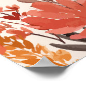 Boho Terracotta Herfst Wildflower Baby shower teke Poster (Hoek)