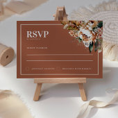 Boho Terracotta Herfstbloemen Bruiloft RSVP Kaart
