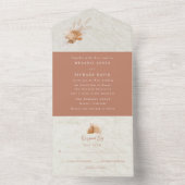 Boho Terracotta herfstbruiloft All In One Uitnodiging (Binnen)