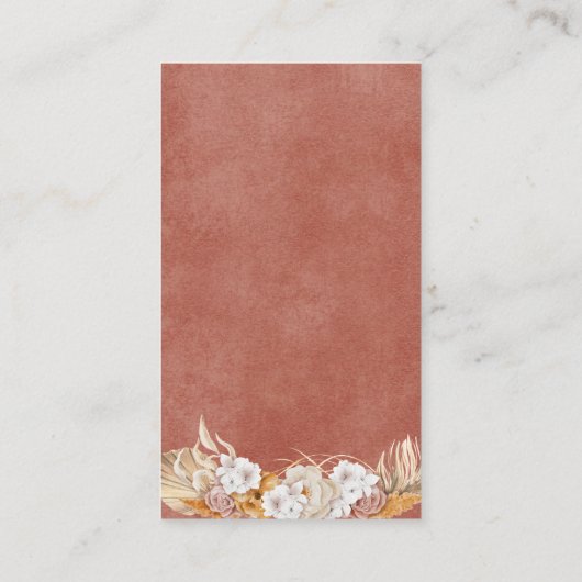 Boho Terracotta Hoe groot is de Belly Kaart van ma (Achterkant)