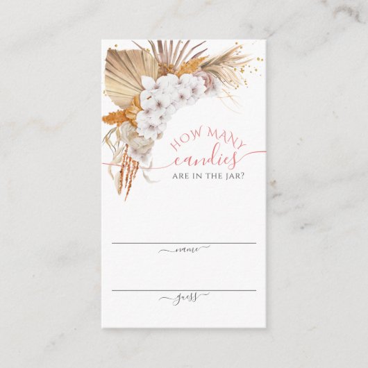 Boho Terracotta Hoeveel Snoepjes spelen een kaart (Voorkant)