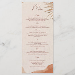Boho terracotta huwelijksmenu menu