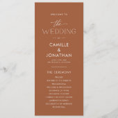 Boho Terracotta Huwelijksprogramma Programmakaart (Voorkant)