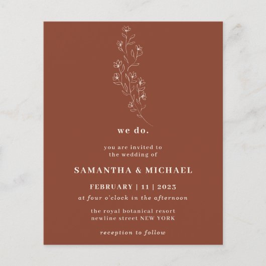 Boho Terracotta Indie brown Botanic we budgetteren Flyer (Voorkant)