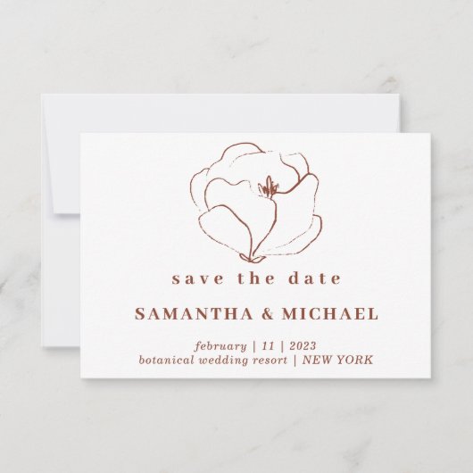 Boho Terracotta Indie Landelijke Save the date Kaart (Voorkant)