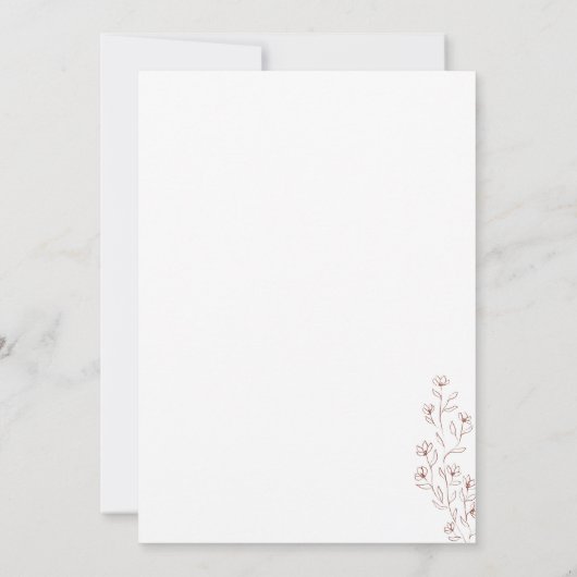 Boho Terracotta Indie Rustic Botanic we doen bloem Kaart (Achterkant)