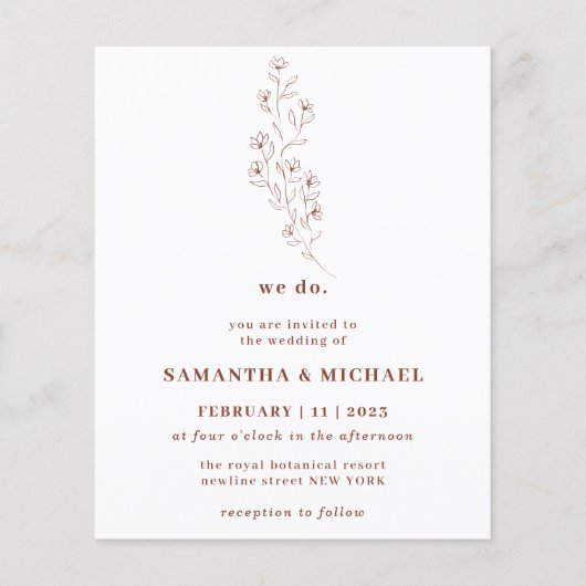 Boho Terracotta Indie Rustic Botanic we doen een b Flyer (Voorkant)