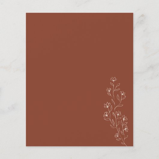 Boho Terracotta Indie Rustic Botanical budget Flyer (Achterkant)