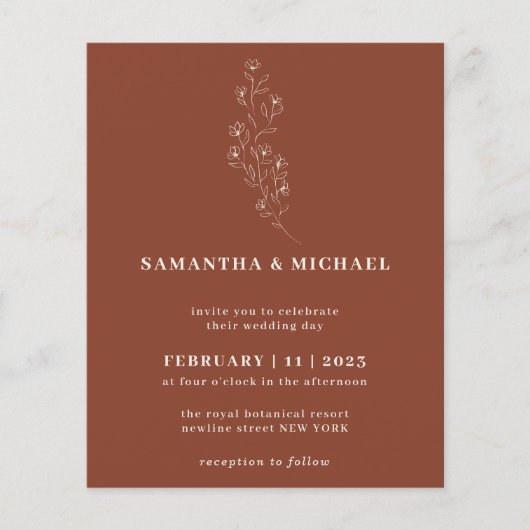 Boho Terracotta Indie Rustic Botanical budget Flyer (Voorkant)