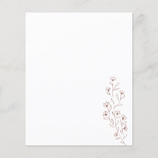 Boho Terracotta Indie Rustic Botanische kleine bud Flyer (Achterkant)