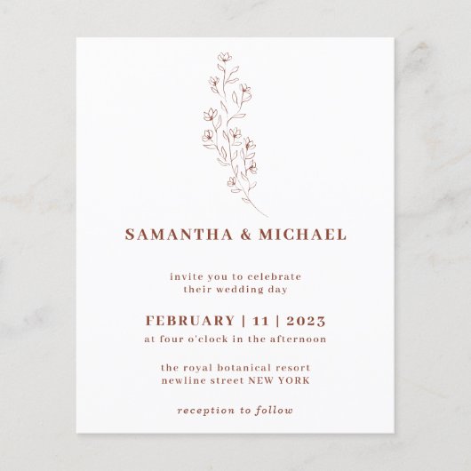 Boho Terracotta Indie Rustic Botanische kleine bud Flyer (Voorkant)