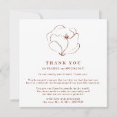 Boho Terracotta Indie Rustic Eenvoudig dank je wel Kaart (Voorkant)