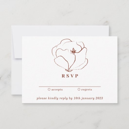 Boho Terracotta Indie Rustic Simple Flower Kaart (Voorkant)