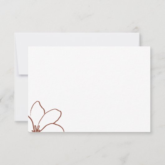 Boho Terracotta Indie Rustic Simple Flower Kaart (Achterkant)