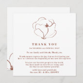 Boho Terracotta Indie Rustieke Eenvoudige bedankt Kaart (Voorkant / Achterkant)