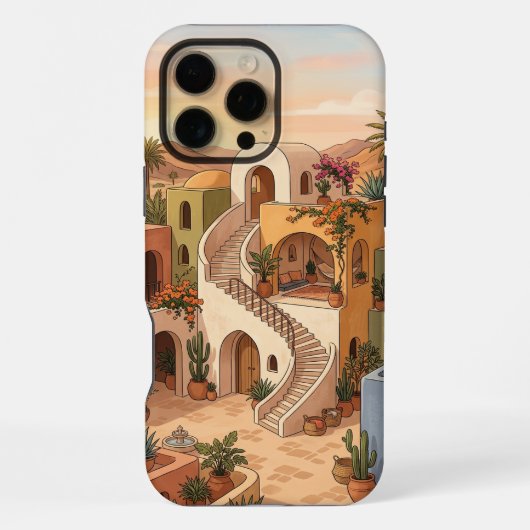 Boho Terracotta iPhone 16 Pro Max Case | Moroccan Hoesje (Achterkant)